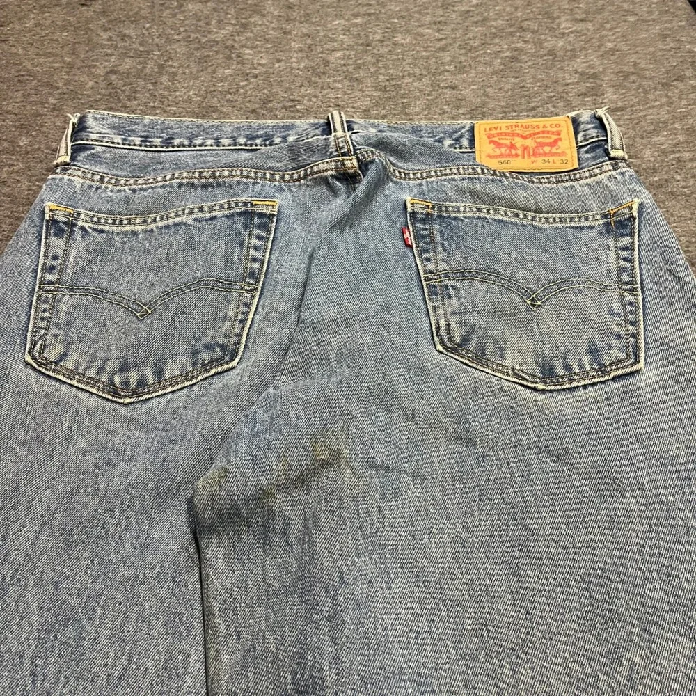 Levis 560 Comfort Fit Jeans Mens 34x32 Light Wash Denim Relaxed Tapered 560-0251